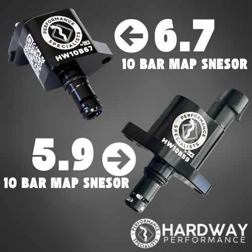 Hardway 10 Bar MAP Sensor by RIFE | 5.9 & 6.7 Cummins | High Boost Billet | Integrated IAT