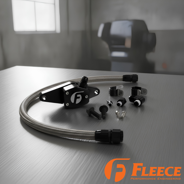 Fleece Cummins Coolant Bypass Kit | 1994–2024 | Temperature-Based Secondary Thermostat | Braided AN Hose