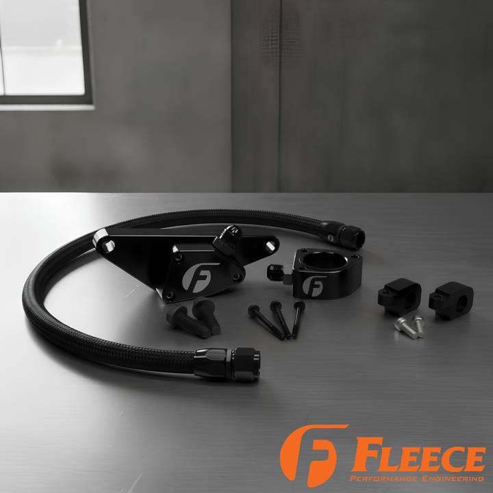 Fleece Cummins Coolant Bypass Kit | 1994–2024 | Temperature-Based Secondary Thermostat | Braided AN Hose