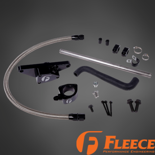 Fleece Cummins Coolant Bypass Kit | 1994–2024 | Temperature-Based Secondary Thermostat | Braided AN Hose
