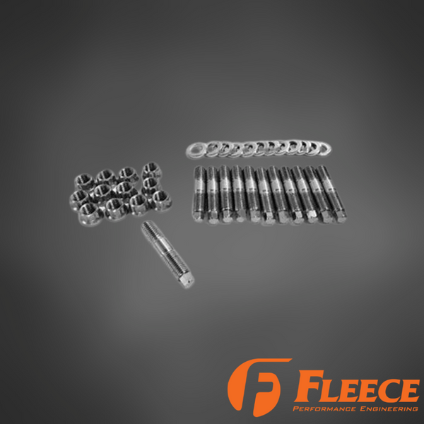 Fleece Performance Cummins Exhaust Manifold Stud Kit | 630 Stainless | 5.9 & 6.7 | Made in USA