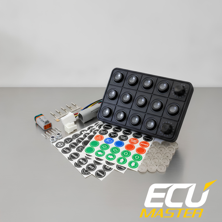 15-Position CAN Keyboard with Rotary Switches | Motorsport Control Panel | ECUMaster