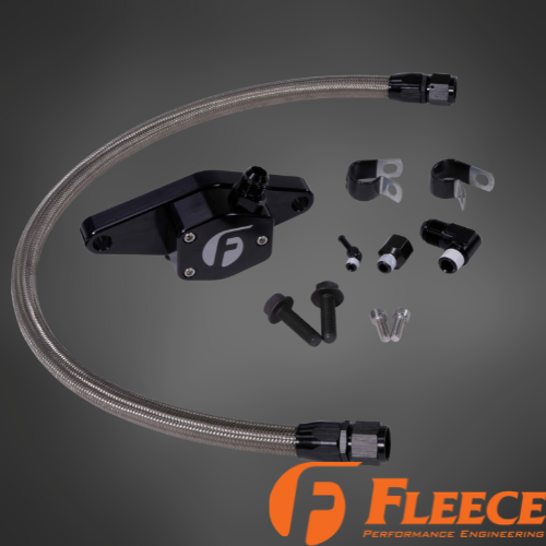 Fleece Cummins Coolant Bypass Kit | 1994–2024 | Temperature-Based Secondary Thermostat | Braided AN Hose