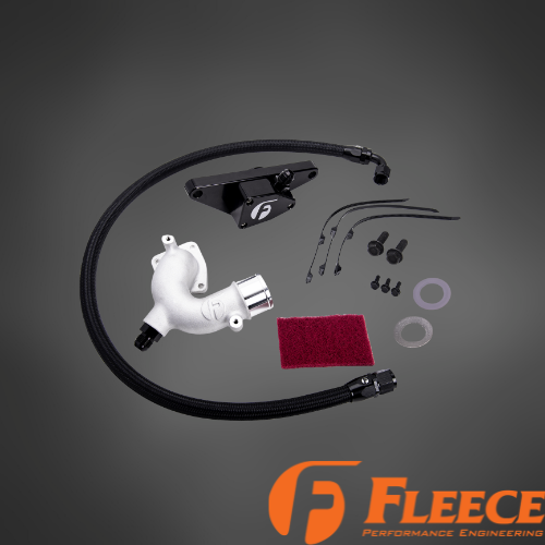 Fleece Cummins Coolant Bypass Kit | 1994–2024 | Temperature-Based Secondary Thermostat | Braided AN Hose