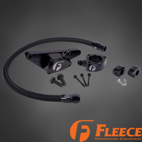 Fleece Cummins Coolant Bypass Kit | 1994–2024 | Temperature-Based Secondary Thermostat | Braided AN Hose