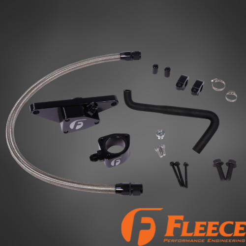 Fleece Cummins Coolant Bypass Kit | 1994–2024 | Temperature-Based Secondary Thermostat | Braided AN Hose