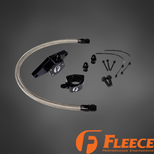 Fleece Cummins Coolant Bypass Kit | 1994–2024 | Temperature-Based Secondary Thermostat | Braided AN Hose
