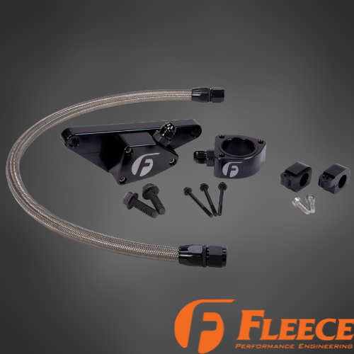 Fleece Cummins Coolant Bypass Kit | 1994–2024 | Temperature-Based Secondary Thermostat | Braided AN Hose