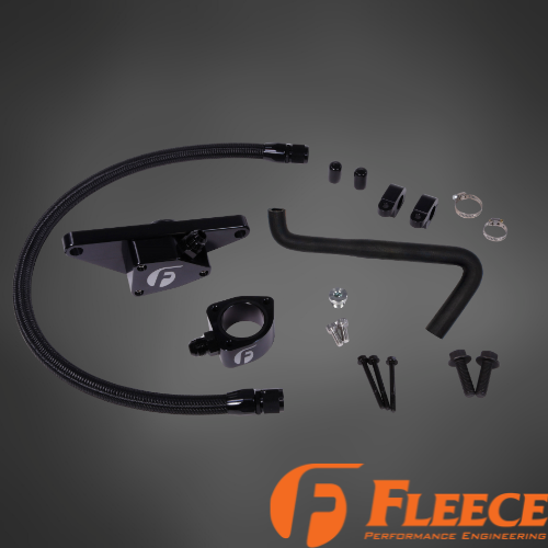 Fleece Cummins Coolant Bypass Kit | 1994–2024 | Temperature-Based Secondary Thermostat | Braided AN Hose