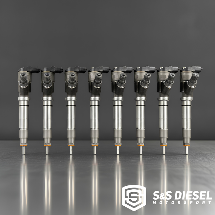S&S Diesel LMM Duramax Injectors | TorqueMaster to 500% Over | Singles & Sets of 8 | New & Reman