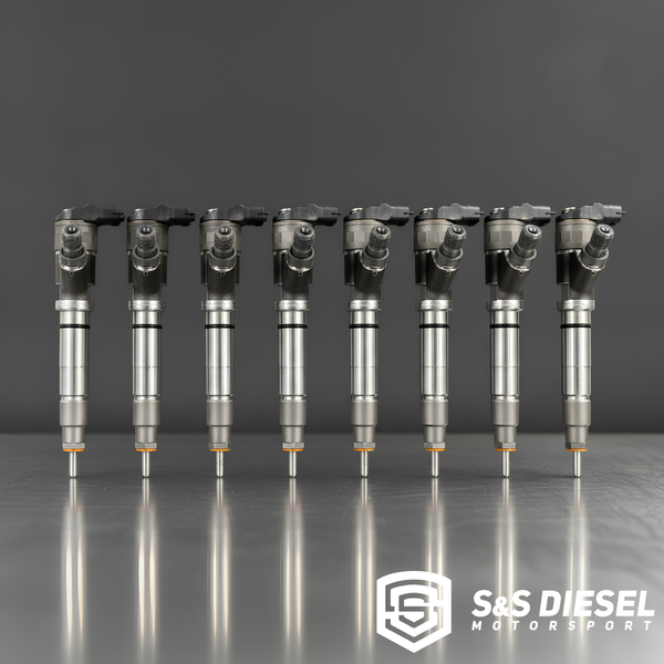S&S Diesel LMM Duramax Injectors | TorqueMaster to 500% Over | Singles & Sets of 8 | New & Reman