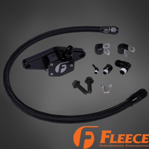Fleece Cummins Coolant Bypass Kit | 1994–2024 | Temperature-Based Secondary Thermostat | Braided AN Hose