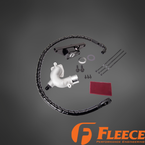 Fleece Cummins Coolant Bypass Kit | 1994–2024 | Temperature-Based Secondary Thermostat | Braided AN Hose