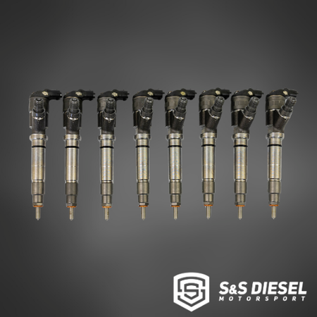 S&S Diesel LMM Duramax Injectors | TorqueMaster to 500% Over | Singles & Sets of 8 | New & Reman