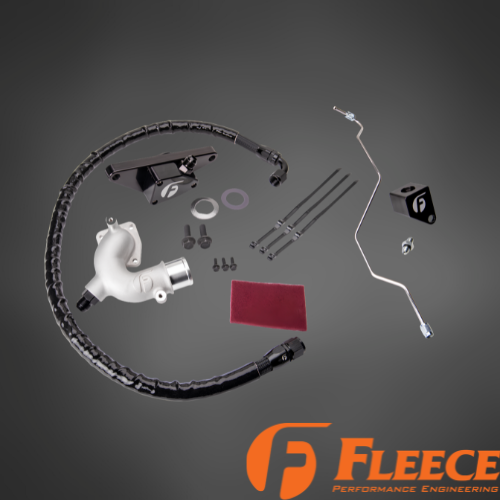 Fleece Cummins Coolant Bypass Kit | 1994–2024 | Temperature-Based Secondary Thermostat | Braided AN Hose