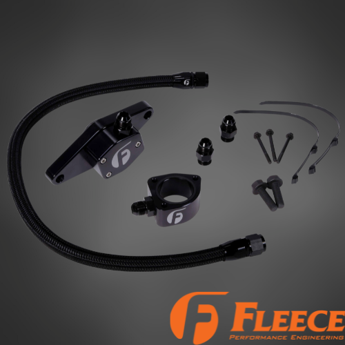 Fleece Cummins Coolant Bypass Kit | 1994–2024 | Temperature-Based Secondary Thermostat | Braided AN Hose