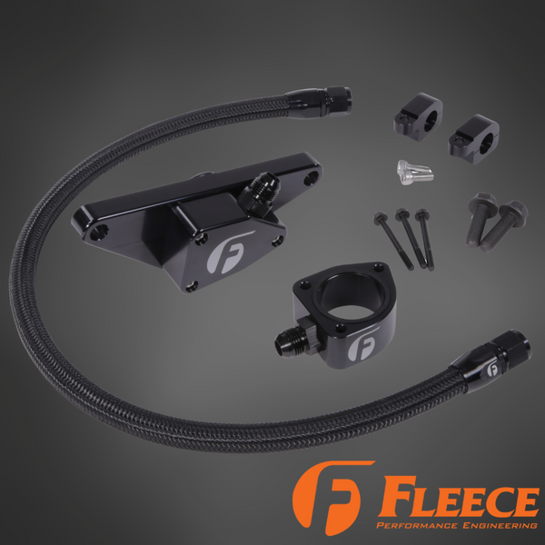 Fleece Cummins Coolant Bypass Kit | 1994–2024 | Temperature-Based Secondary Thermostat | Braided AN Hose